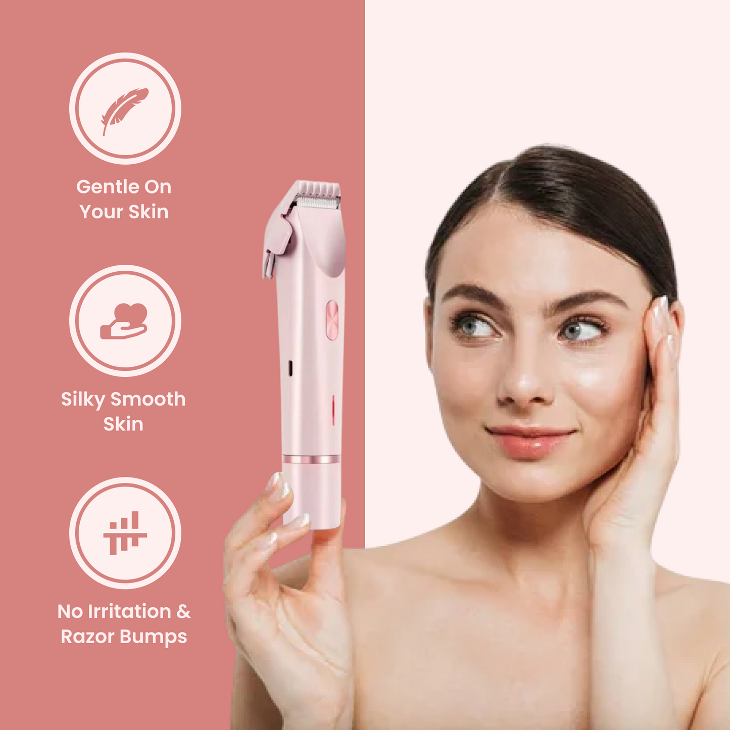 Evaskin™- le rasoir corporel électrique 2 en 1 Ultime- L’outil indispensable qu'utilise les Miss pour une peau éclatante.