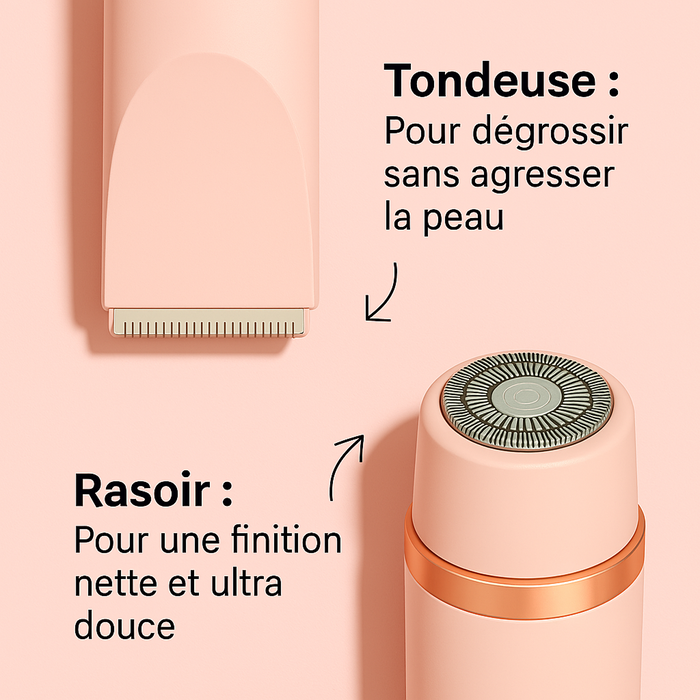 Evaskin™- le rasoir corporel électrique 2 en 1 Ultime- L’outil indispensable qu'utilise les Miss pour une peau éclatante.