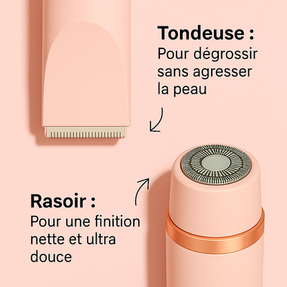 Evaskin™- le rasoir corporel électrique 2 en 1 Ultime- L’outil indispensable qu'utilise les Miss pour une peau éclatante.